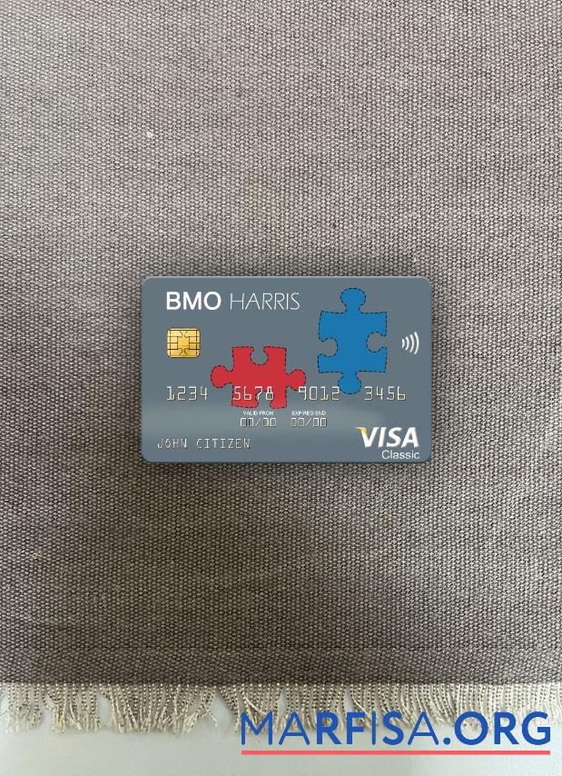 Printable USA BMO Harris Bank visa card photolook front sample